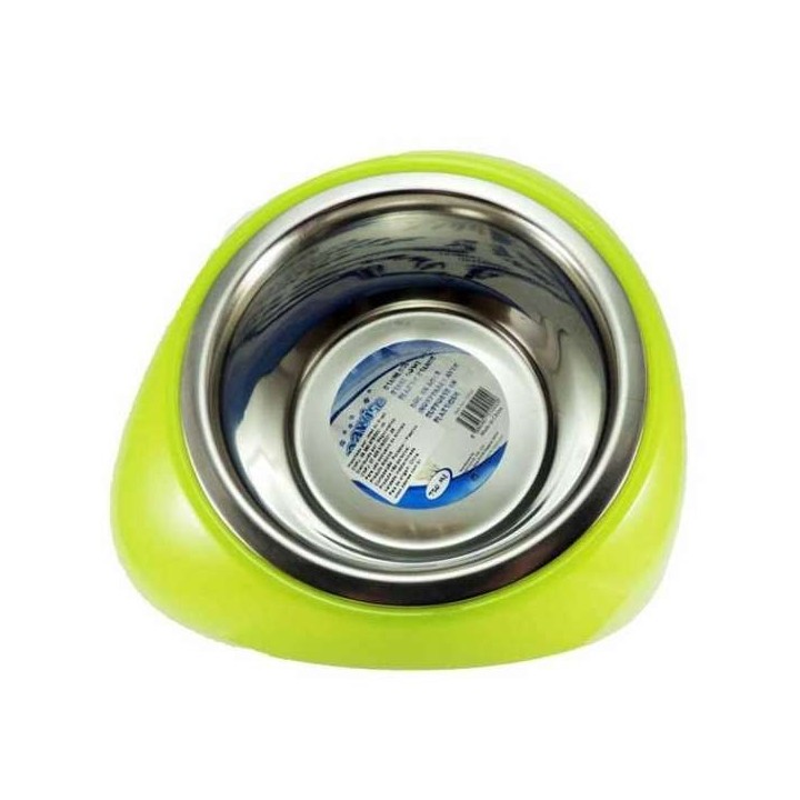 Pawise Edelstahlnapf mit Kunststoffhalter - 750 ml / Grün