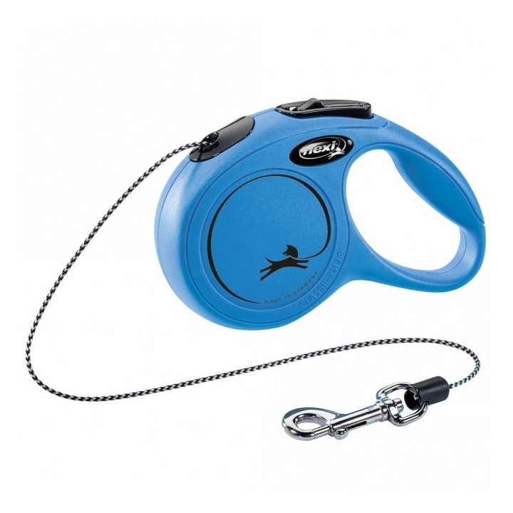 FLEXI Rollleine New CLASSIC Seil - 3m bis 8kg - Blau