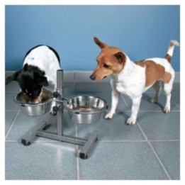 Trixie Hundebar mit Edelstahlnäpfen - 2 x 18 l