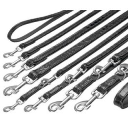 Karlie BUFFALO KROKO Büffelleder-Leine - Schwarz - 18 mm 100 cm