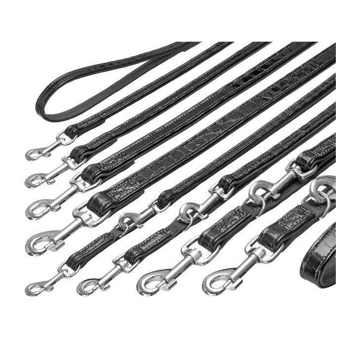 Karlie BUFFALO KROKO Büffelleder-Leine - Schwarz - 18 mm 100 cm