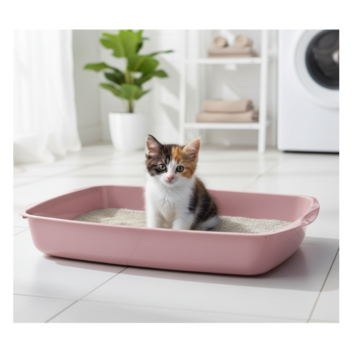 Savic Katzentoilette flach - blau/rosa