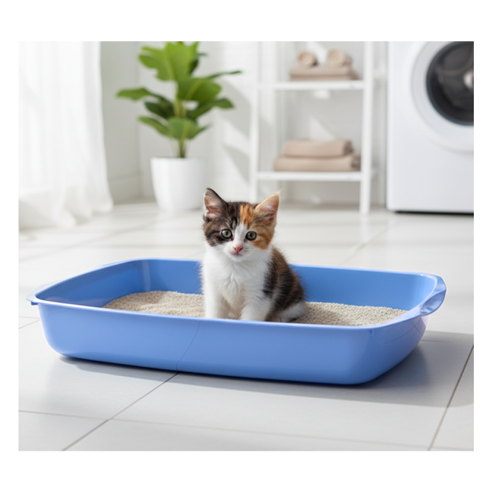 Savic Katzentoilette flach - blau/rosa