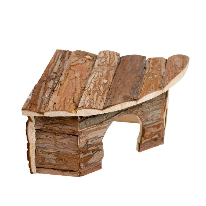 Duvoplus Eck-Kleintierhaus mit Rinde - 22 x 22 x 13cm