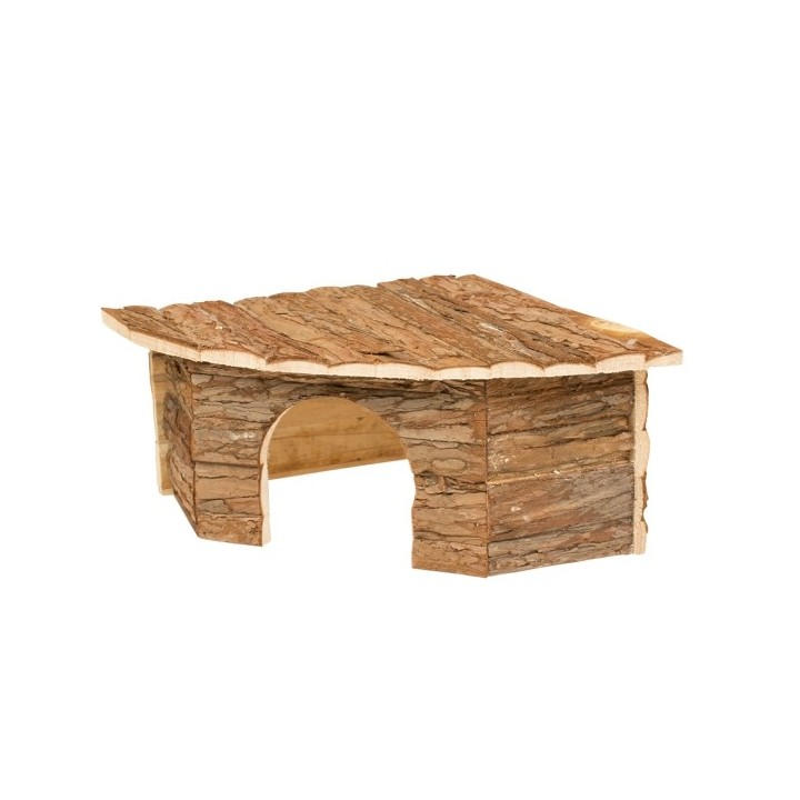 Duvoplus Eck-Kleintierhaus mit Rinde - 30 x 30 x 16cm