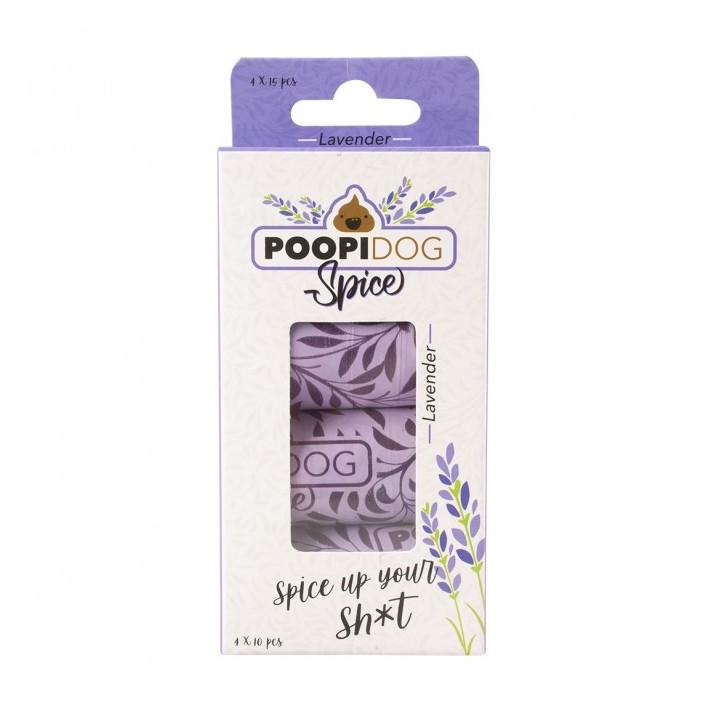 Poopidog Hundekotbeutel spice lavendel violett - 4 x 15 Stück