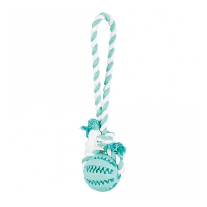 Trixie DENTAfun Naturgummi-Ball am Tau - 7 cm