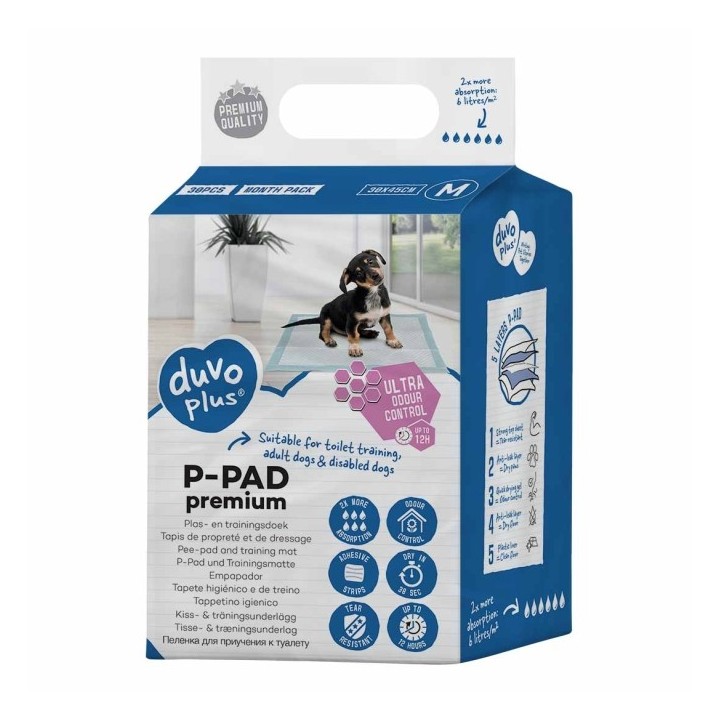 Duvoplus Welpenunterlagen Premium Geruchskontrolle - 30st - 60x60cm