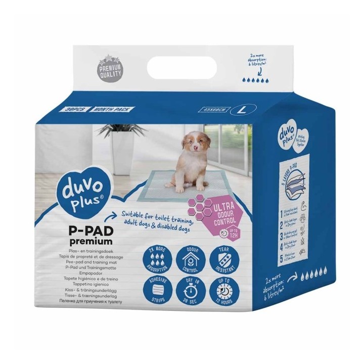 Duvoplus Welpenunterlagen Premium Geruchskontrolle - 30st - 60x90cm
