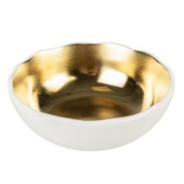Duvoplus Keramiknapf Stone Organic - weiß/gold - 350ml - 145x145x5cm