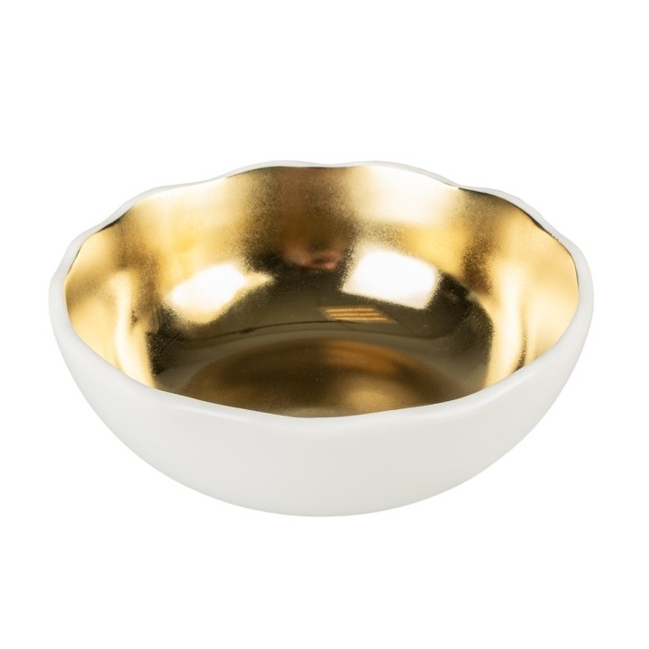 Duvoplus Keramiknapf Stone Organic - weiß/gold - 350ml - 145x145x5cm