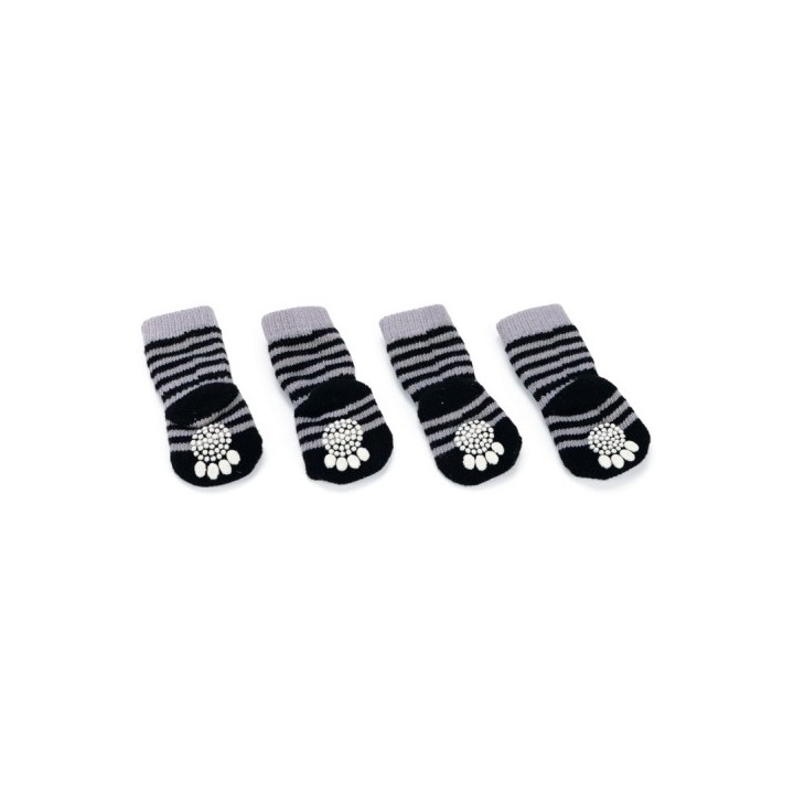Karlie Doggy Socks Hundesocken 4er Set - Schwarz/Grau - S