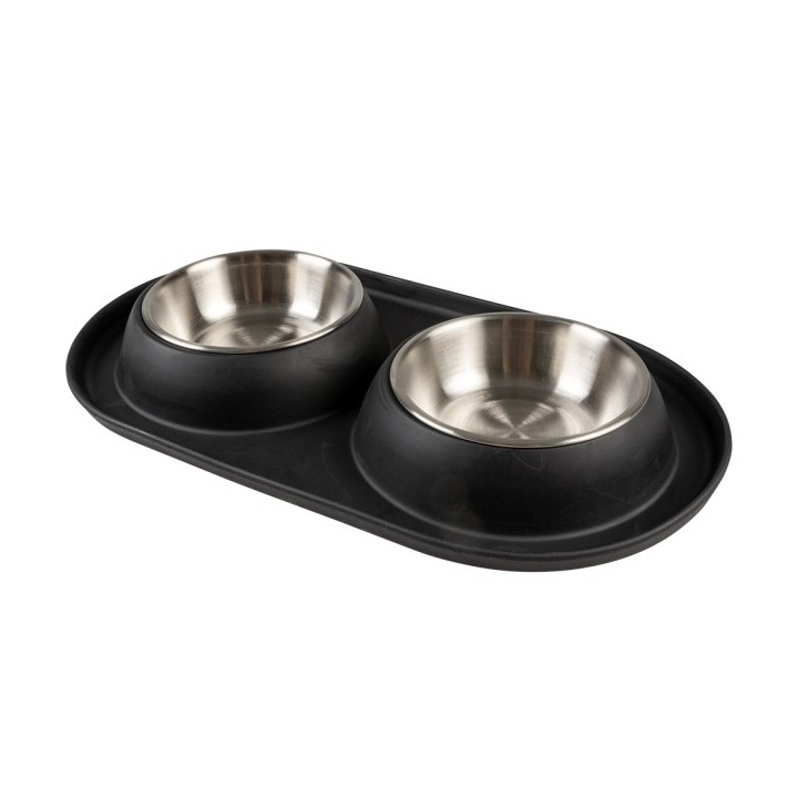 Duvoplus Dinner-Set Gummi - schwarz - 2 x 420ml