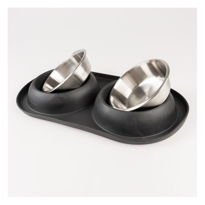 Duvoplus Dinner-Set Gummi - schwarz - 2 x 420ml