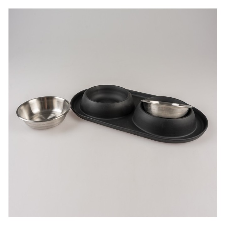 Duvoplus Dinner-Set Gummi - schwarz - 2 x 420ml