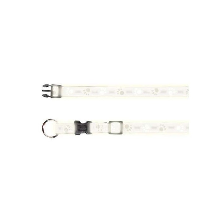 Trixie Halsband Silver Reflect - Pfotenmotiv - 40-65cm / 25mm