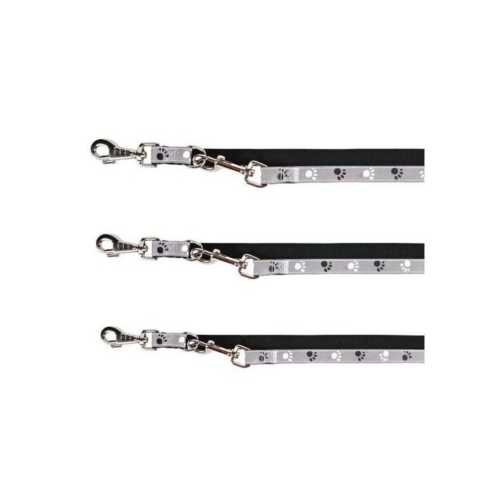 Trixie Verlängerungsleine Silver Reflect - Pfotenmotiv - 2 m / 20 mm