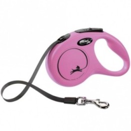 FLEXI Rollleine New CLASSIC Gurt - 5m bis 15kg - Pink