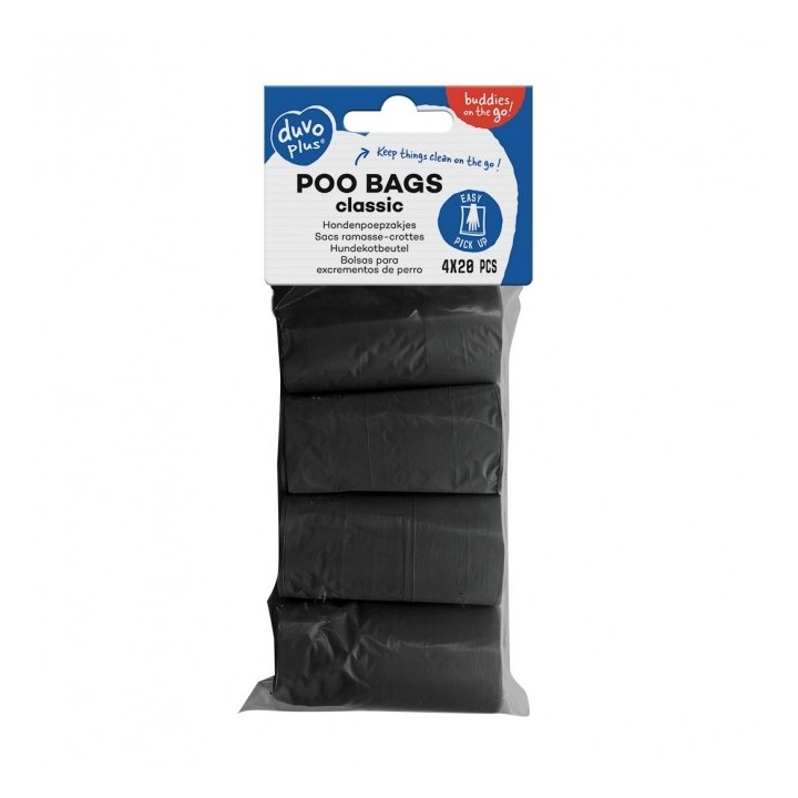 Duvoplus Hundekotbeutel classic schwarz - 4 x 20 Stück