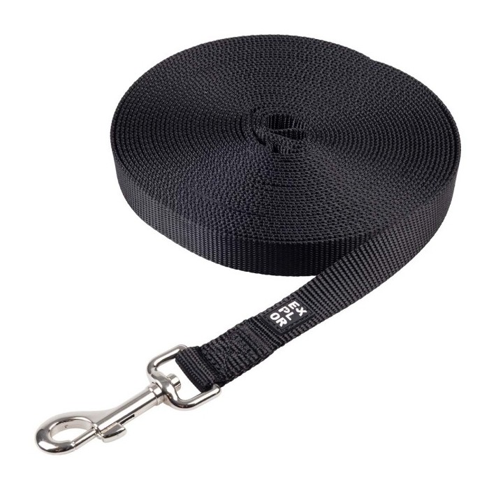 Duvoplus EXPLOR Trackingleine Classic flach - schwarz - 15m/20mm